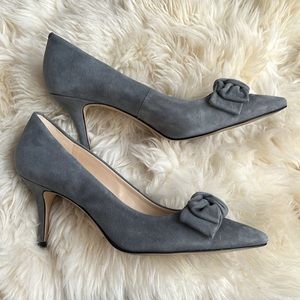Used w-Box Nine West 3inch Grey Suede Pumps Size 8